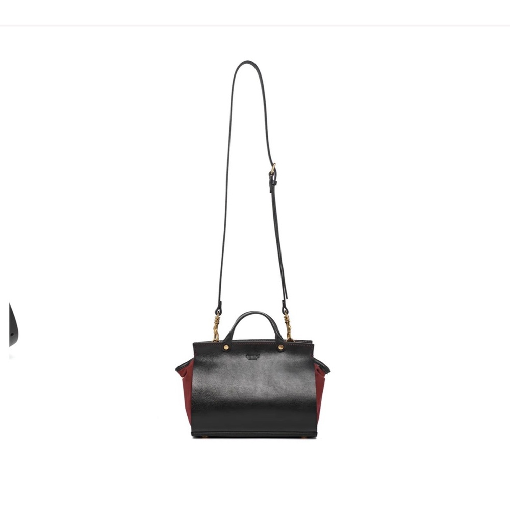 Old Trend satchel Elegant Black and Red Women's Handbag